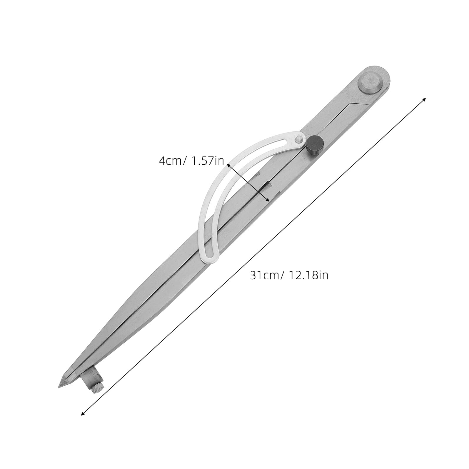 Hemobllo Compasso Geometrico Regolabile per Lavorazione del Legno Strumento per Disegnare Cerchi con Raggio Fino Divisore per Carpentieri con Compatibilità per Matita