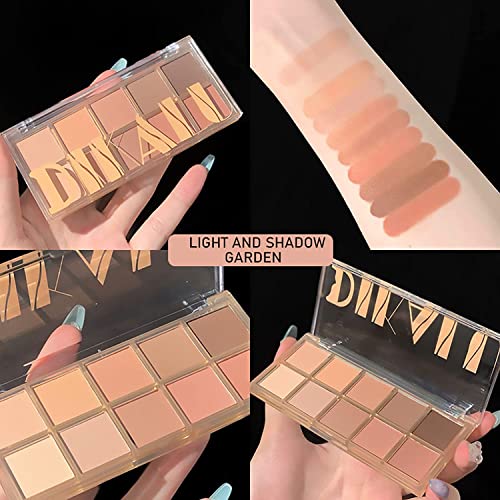 10 Colors Eyeshadow Palette Matte Nude Shimmer Matte Eye Makeup Palette,High Pigmented, Naturing-Looking, Ultra-Blendable,Long Lasting High ​Pigment Matte Eyeshadow With 2 Eyeshadow Brush (04+05) #TOP2