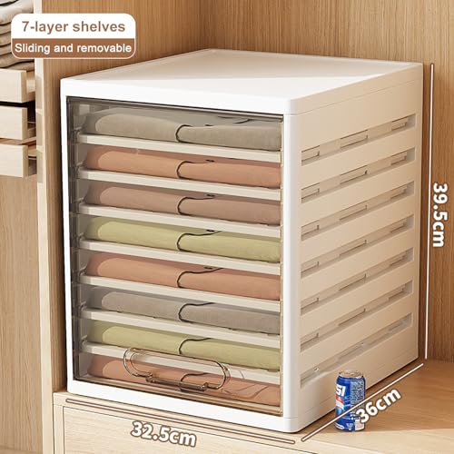 Este Organizador de Armario con estantes y separadores, organizadores de cajones apilables, Cajas de Almacenamiento con Tapas para Armario, despensa, lavandería y Sala de Estar