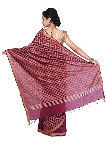 Generic brown bhagalpuri silk saree in art silk – image 3