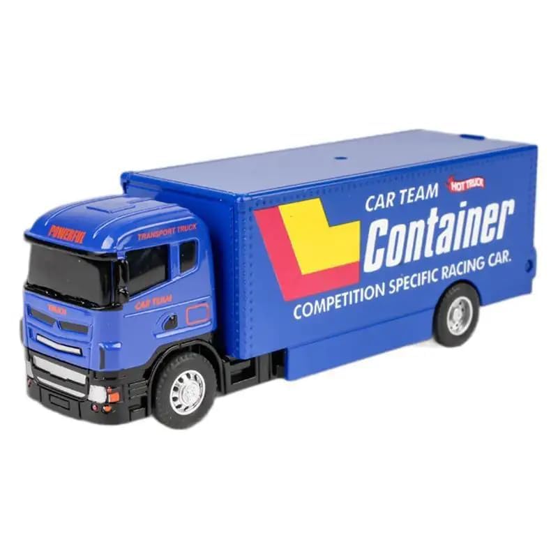 SA Global MART'S Die-Cast Container Transport Truck Model, Car Team Advanced Speed, Quick Arrival, Alloy Trailer Large Combination (Blue)-image-28