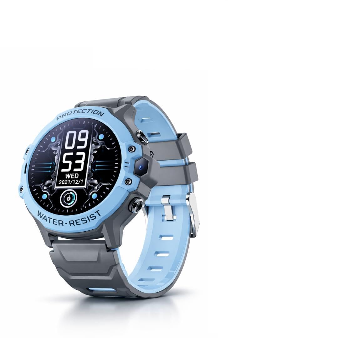 Kids Reloj 4G SIM GPS Inteligente para Niños | Llamadas, Videollamada, Botón SOS, Modo Colegio | Sin Cuota Mensual | IP67 Resitente al Agua | Azul