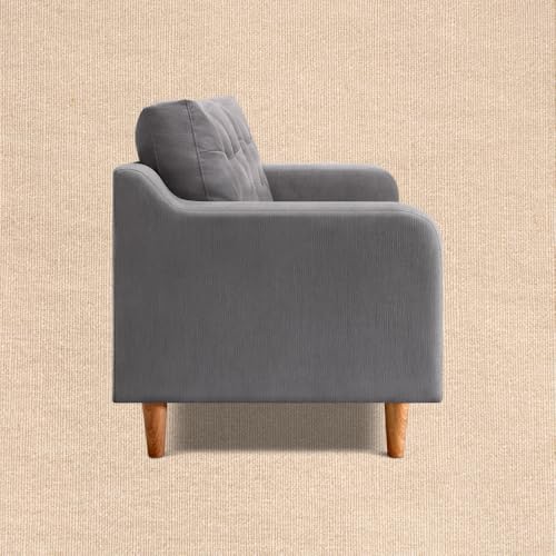 Image of Duroflex Ease Plus - 3 Seater Sofa Set for Living Room | 3 Year Warranty | Premium Wooden Frame Sofa | Anti-Pilling Fabric, Fade & Termite Resistant | Comfortable & Durable Couch - Steeple Grey