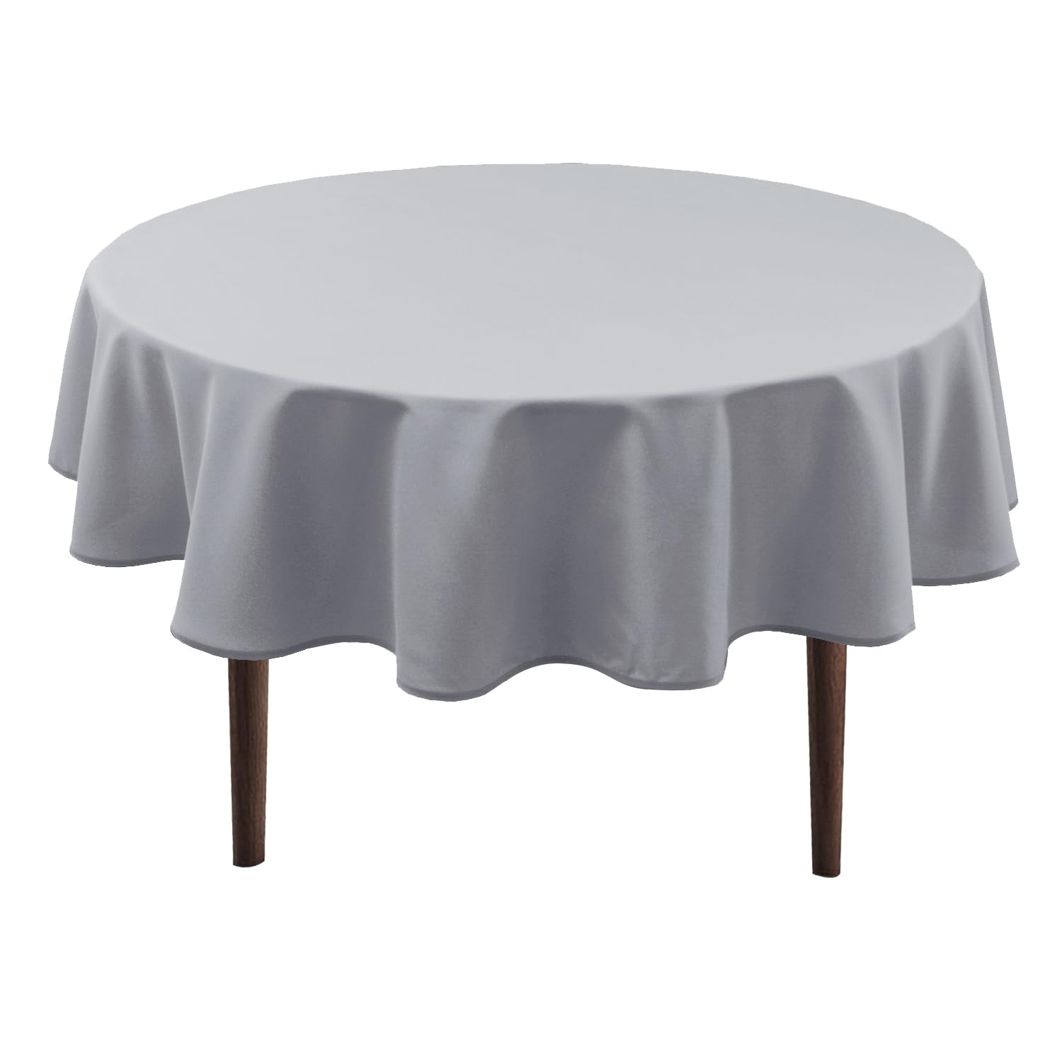 Hiasan Silver grau Wasserabweisend Tischdecke aus Polyester,Rund120cm,Anti-Falten Tischtuch,geeignet für Küche,Restaurant,Hochzeit