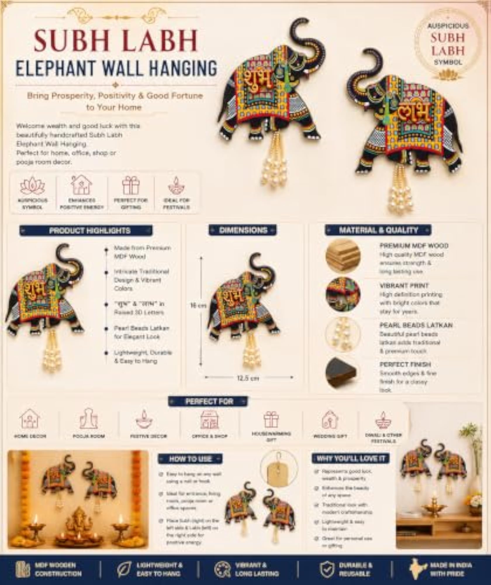 Shubh Labh Hanging Latkan Set Diwali Decor Items