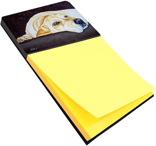 Caroline's Treasures AMB1072SN Naptime - Soporte para notas adhesivas de labrador amarillo, dispensador recargable, blocs de notas autoadhesivas,