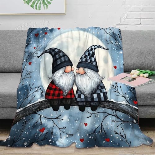 Jeté de canapé microfibre doux couverture gnomes dessin animé 3D - 2