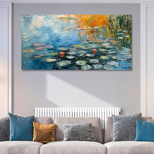 Affiches vintage nénuphars Claude Monet décoration murale salon et bureau grand tableau sur toile