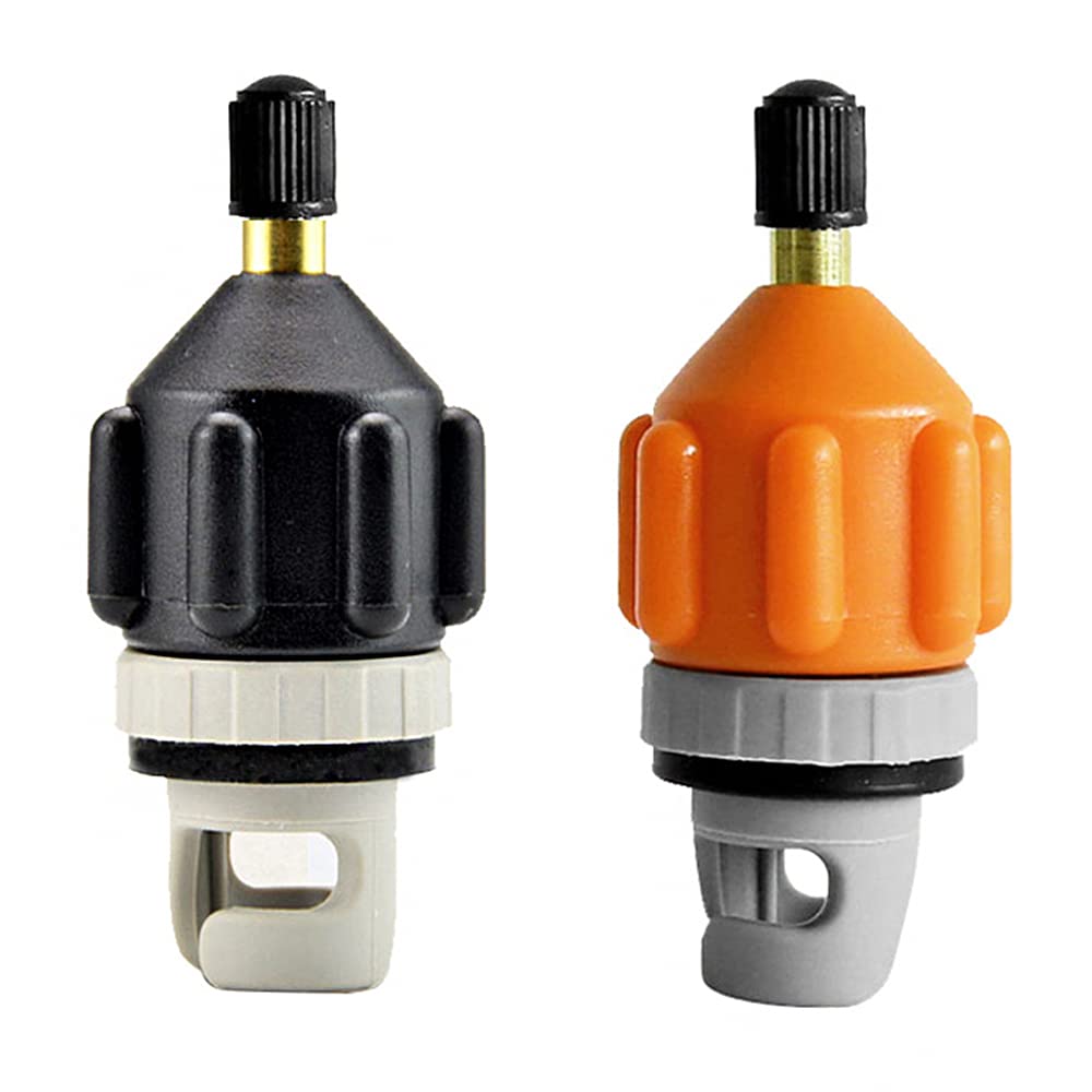 Tiardey Orange And Black 2Pcs Inflatable Boat Air Pump Converter,For Inflatable Boat,Stand Up Paddle Board,Inflatable Bed,Surf Paddl - Orange & Black