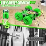 Télécommande Charge directe rapide rechargeable de voiture RC Voitures pour enfants avec lumière colorée, à double choix 360° Rotation RC Voiture stupide 4WD RC Truck Car Toys pour les enfants de 5 à 7 ans Cadeau pour les filles de 8 à 12 ans vert