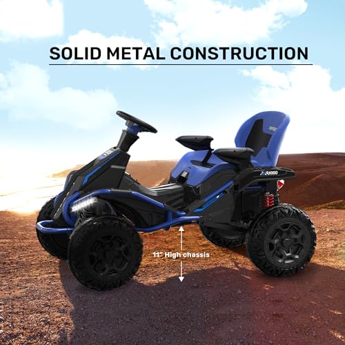 image for ANPABO 24V 4x4 Ride On Toys for Big Kids Aged 3-12 Blue-4x200W Motors,
