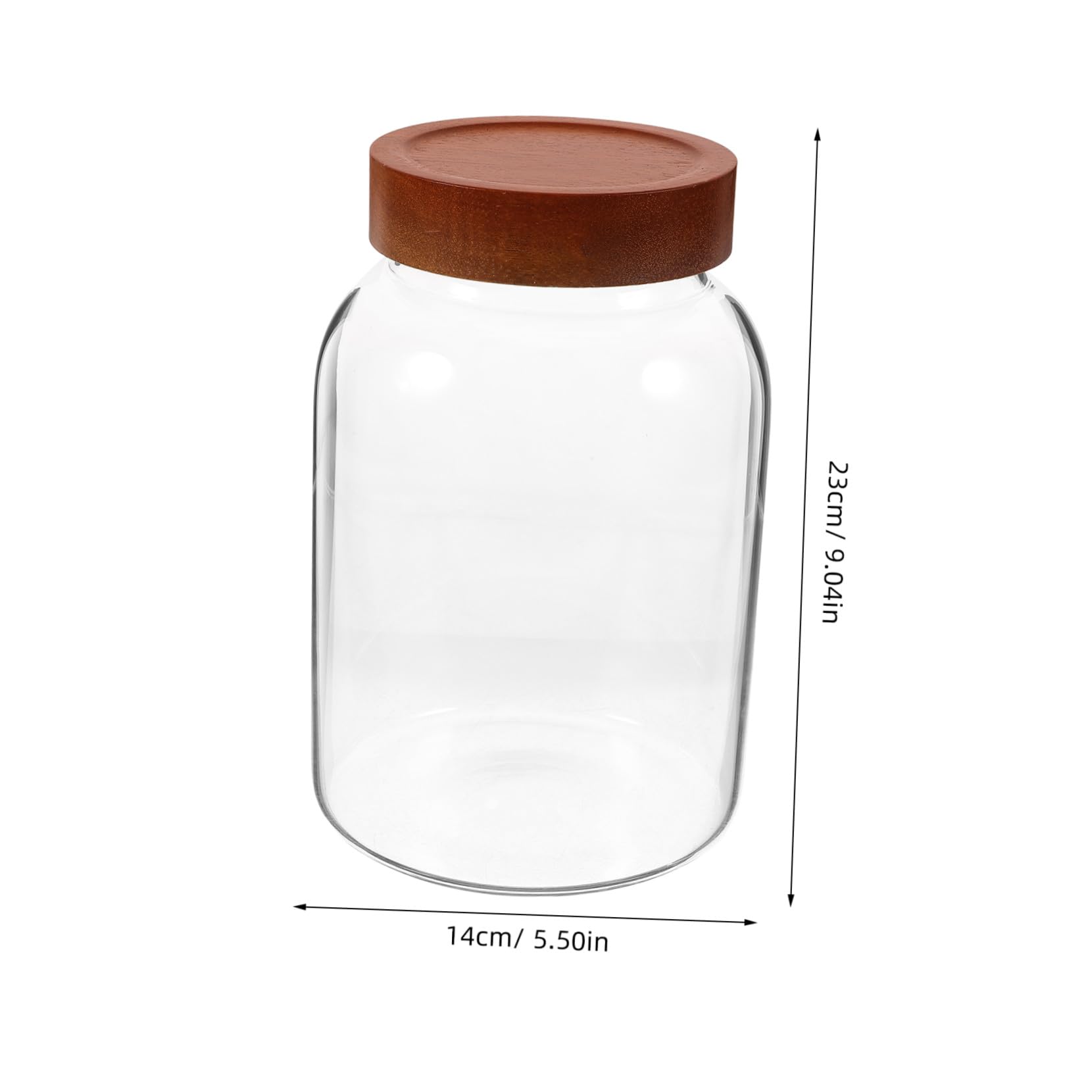 Barattolo Ermetico in Vetro Borosilicato con Coperchio in Legno 2800ml