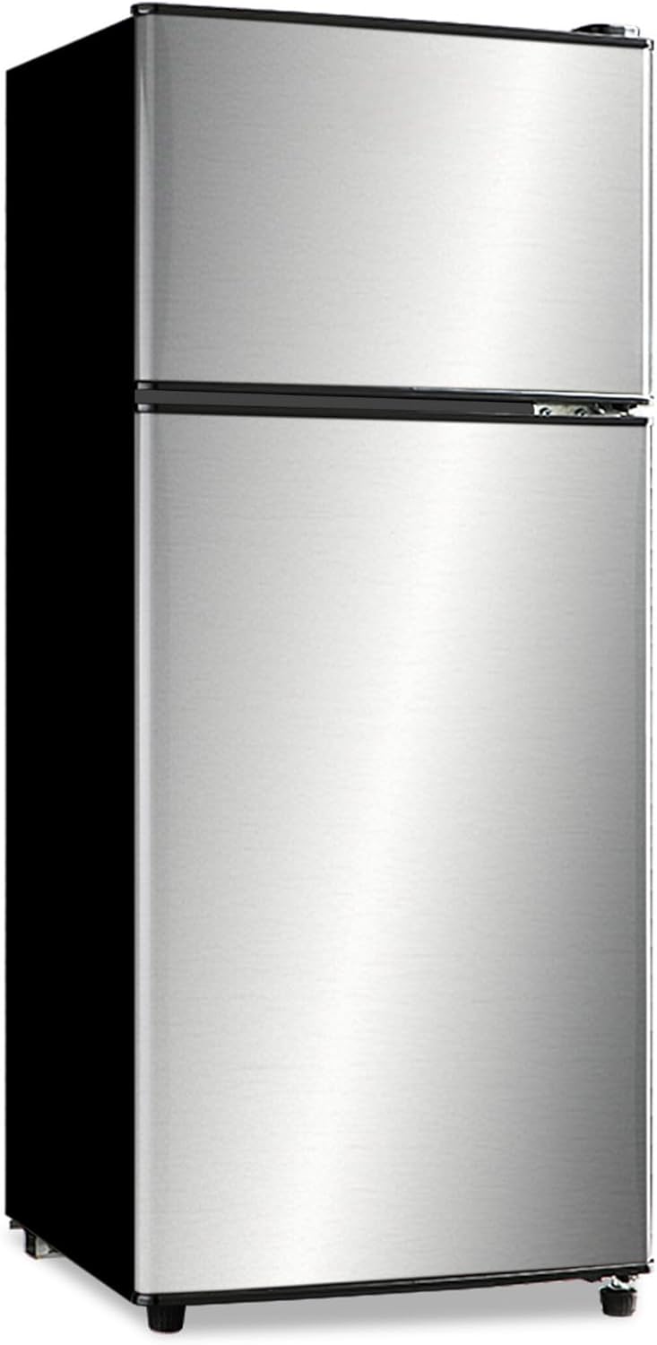 Refrigerador con congelador, refrigerador de 3.8 pies cúbicos con puertas dobles, refrigerador para dormitorio, cocina, dormitorio, apartamento,