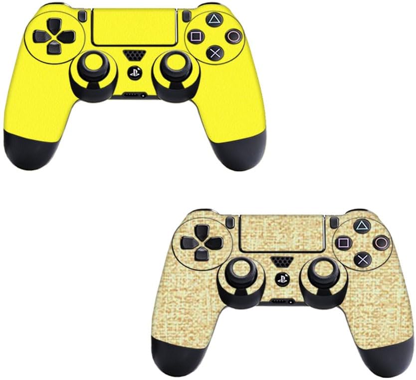 GADGETS WRAP Skin Vinyl Decal Wrap for PS4 Controllers - Hemp & Yellow Matte (Pack of 2)