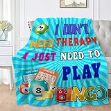 SANBOBO I Don't Need Therapy, I Just Need to Bingo Flannel Fleece Blanket Throw Couch Microfiber Sof