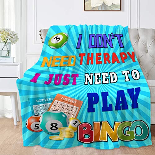 Sanbobo I Don't Need Therapy, I Just Need To Bingo Flannel Fleece Blanket Throw Couch Microfiber Soft Cozy Lightweight Luxury Bed Blanket 50"X40"For Kids #TOP1