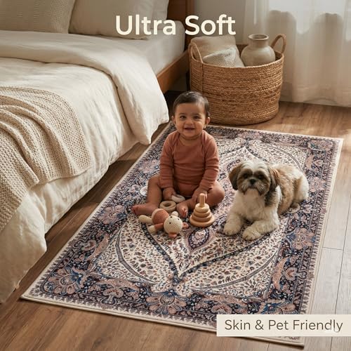 Image of Dream Weaverz Anti Slip Rectangular Carpet for Living Room & Hall | Silk | Flat Woven Soft Washable Floor Mat for Home, Bedroom Floor & Kitchen | Durable Anti Skid Rug for Daily Use (3 X 5) feet