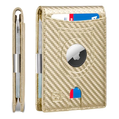 Zitahli Airtag-Wallet-Mens-Slim-RFID Blocking Wallet Leather with Money Clip Air Tag Wallet Card Holder Bifold Gifts for Men
