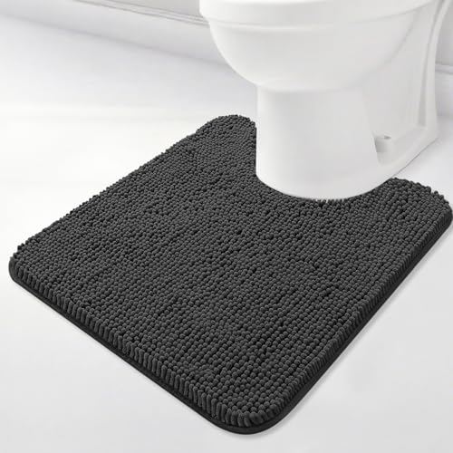 BOANKODU Toilet Rugs U-Shaped,Super Absorbent Chenille Bathroom Rugs and Strong PVC Non-Slip Backing for Toilets Rug Set,Machine Washable,Bath Mats for Bathrooms,20