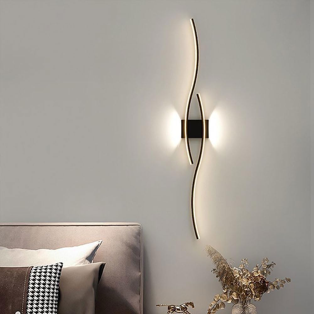 XANAYXWJ Applique LED da Parete per Interni, Illuminazione dimmerabile, lampade Decorative, 24 W/28 W/35 W/40 W lineari (Lupo Grigio, 100 cm-35 W) (Lupo Grigio 100 cm)