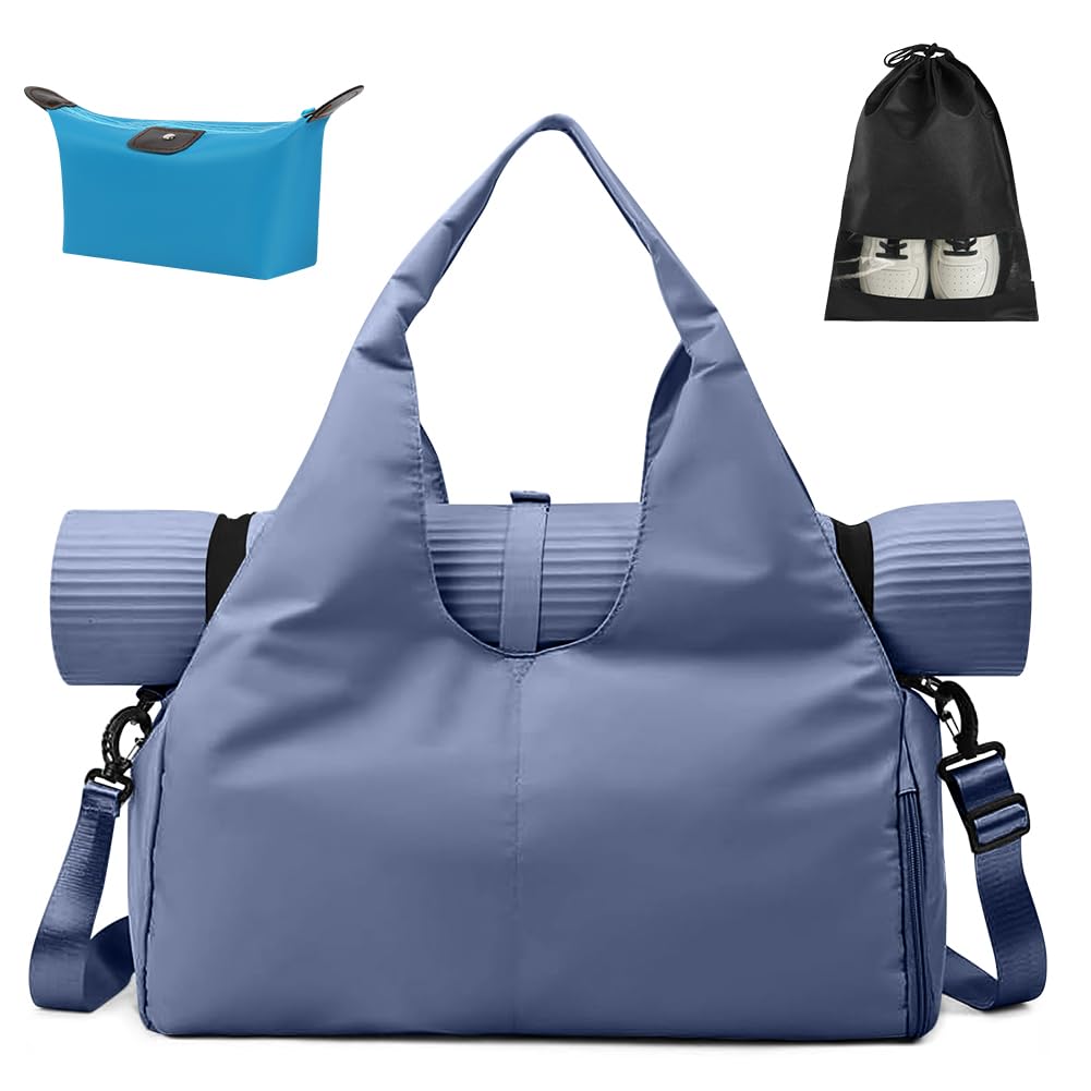 Aucuu Borsone Palestra, Borsone da Viaggio, Borsa da Palestra per Yoga Pilates, Borsone Palestra Sportiva Impermeabile, con Scomparto Scarpe, Grande Capacità Borsa da Viaggio per Sport/Viaggi