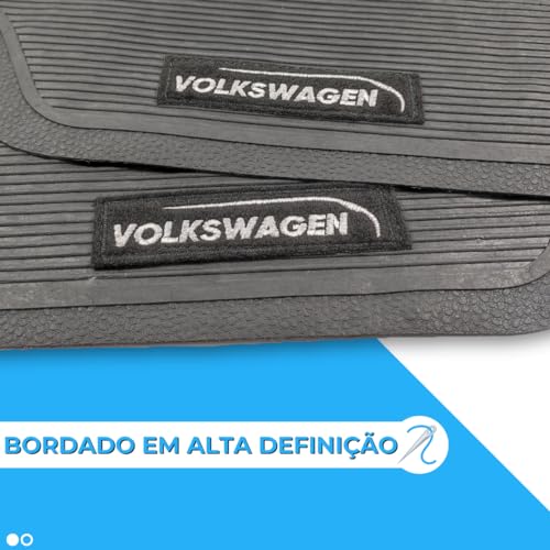Jogo de Tapetes Automotivos Emborrachados Universal para Carros da Volks Volkswagen - 04 peças