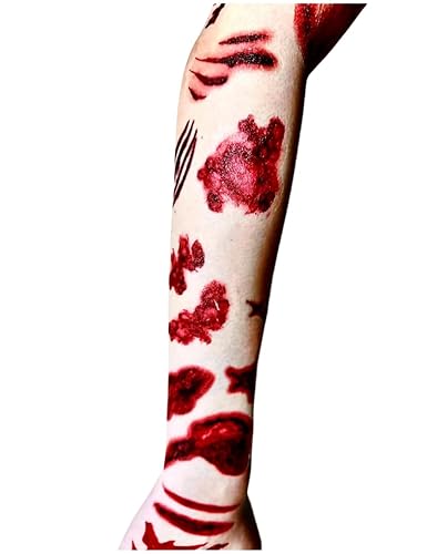 Miniatura 2 de Tatuajes temporales de cicatriz de Halloween, impermeable, 3D, para fiesta de zombies, tatuaje temporal, simulación realista de herida de sangre