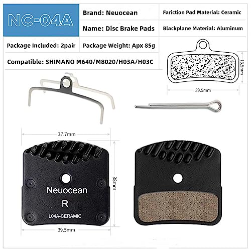 2 paia di pastiglie freno a disco con alette di