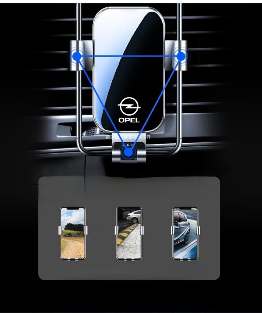 Auto Mobiele Telefoonhouder voor Opel Karl 2015-2019,Magnetic 360° Draaibare Car Phone Holder Auto Houder Telefoonhouder GSM Houder Embleem Autoaccessoires Voor iPhone Galaxy enz,Black