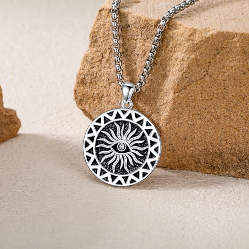 Evil Eye Necklace for Men 925 Sterling Silver Evil Eye Pendant Necklace Greek Protection Jewelry Amulet Gift for Women Men2
