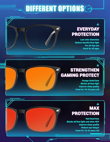 TIJN Sleep Glasses with Blue Green Light Blocking, Red Light Lens for Computer Gaming, Screen Fatigue & UV Protection