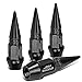 45mm Anodized Aluminum Spike Style Black Tire Valve Stem Caps (Pack of 4)