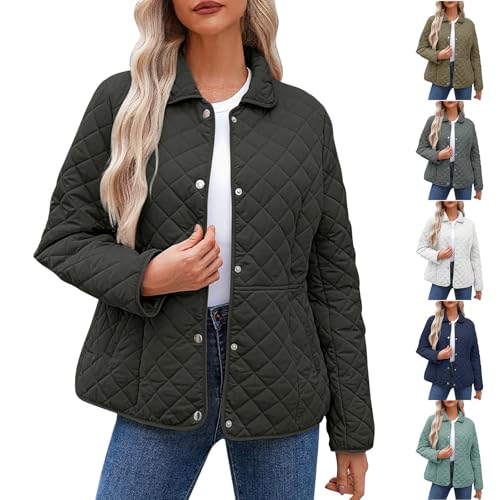 Ceboyel Women'S Quilted Barn Jackets 2024 Trendy Puffy Coats Quilted Bomber Jacket Lightweight Warm Winter Outerwear Clothing Womens Fall Jackets Black X
