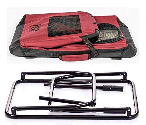 2Pet Foldable Dog Crate - Soft, Easy To Fold & Carry Dog Crate For Indoor & Outdoor Use - Comfy Dog Home & Dog Travel Crate - Strong Steel Frame, Washable Fabric Cover, Frontal Zipper Xl Red #TOP6