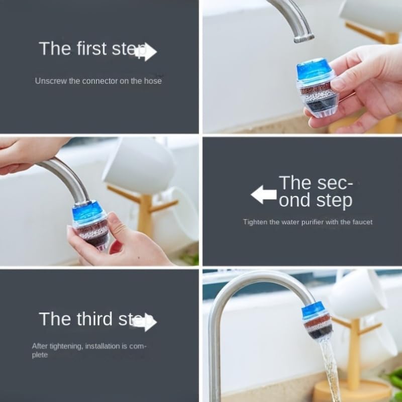 6pcs Water Filter, Kitchen and Bathroom Faucet Activated Carbon Water Filter-Colorful, Easy Purification Tools