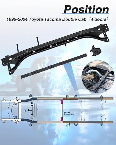 Image of Mountainpeak Rear Fuel Tank Crossmember Fit for Toyota Tacoma 1996-2004 | Anti-Rust Fuel Tank Support Replacement Compatible with Reg & Xtra & Crew Cab Models
