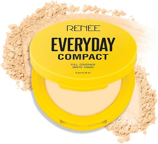 RENEE All Everyday Compact Powder - Sandal, Matte Finish, High Coverage, Ultralight &amp; Silky Smooth Finish, Enriched With V