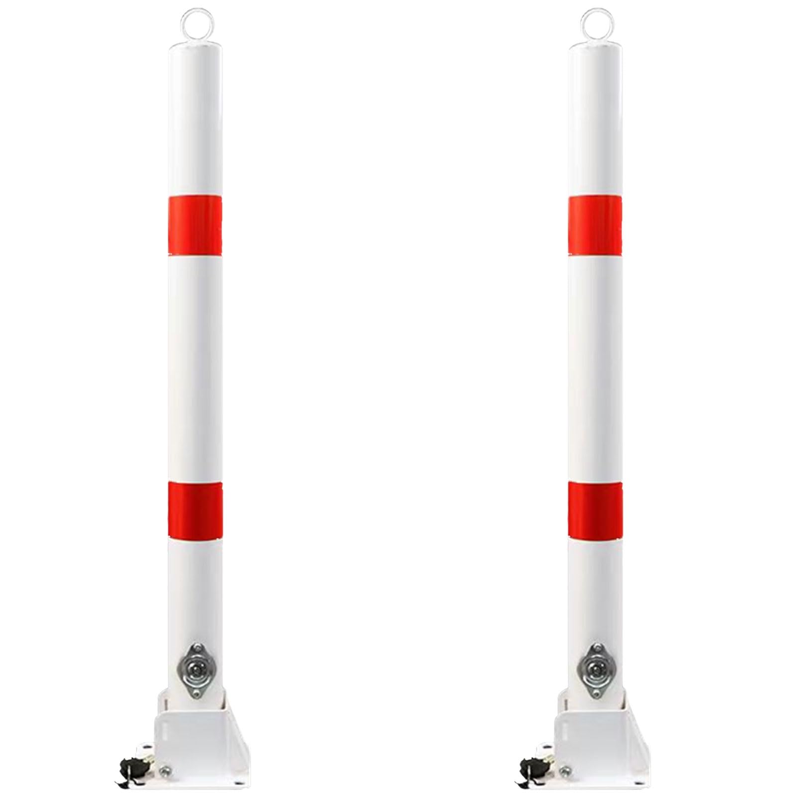 WDSOPK Parking Safety Bollards, Metal Bollard Parking, Driveway Barrier, Safety Bollard Post, Safety Bollard 2g Bollard for Traffic-Sensitive Area （White-2pcs）