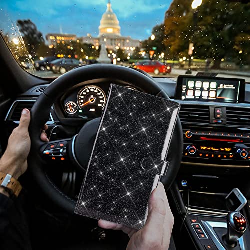 Image of TOURSUIT Car Registration and Insurance Card Holder, Glitter Black