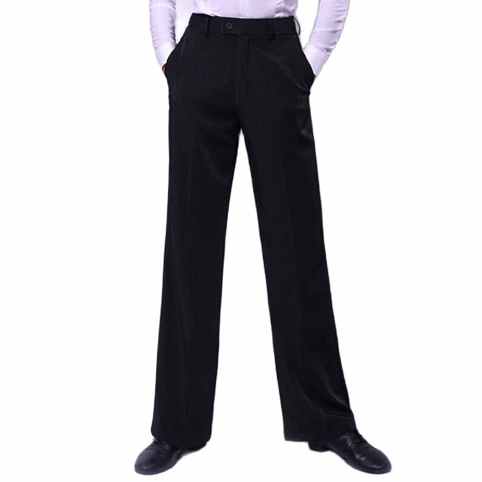 Pantalon de danse classique pour homme avec passant de ceinture pour la compétition Noir
