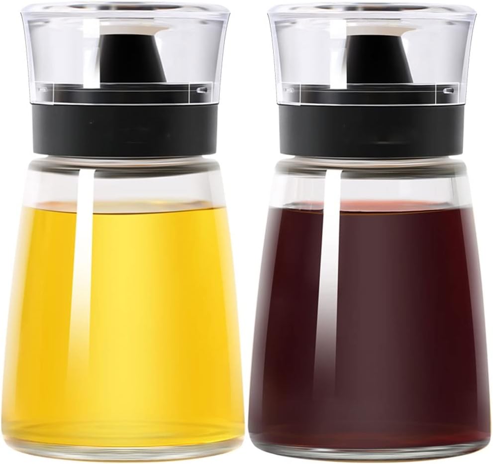 Cooking Seasoning Dispenser Sauce Cruet Glass Storage Bottles 170ml Oil Vinegar Kitchen