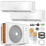 KESSER® Multisplit Klimaanlage 2 Innengeräte, 18000 BTU, Split Klimagerät Set mit WiFi/App, Heizen & Kühlen, Inverter, Eco-Modus, Luftentfeuchter & Ventilator, sehr leise, R32, Montagematerial