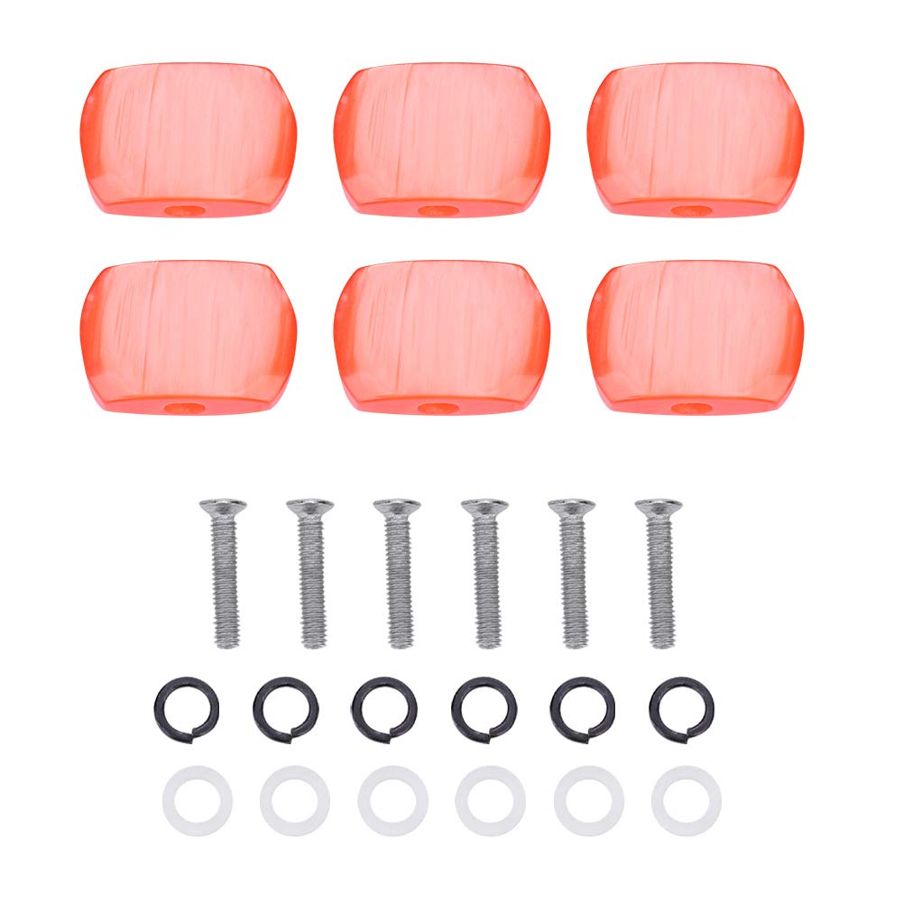 Alomejor 6 PCS Boutons De Réglage Guitare Acrylique - Tuning Peg Heads Mécaniques Blancs Et Noirs