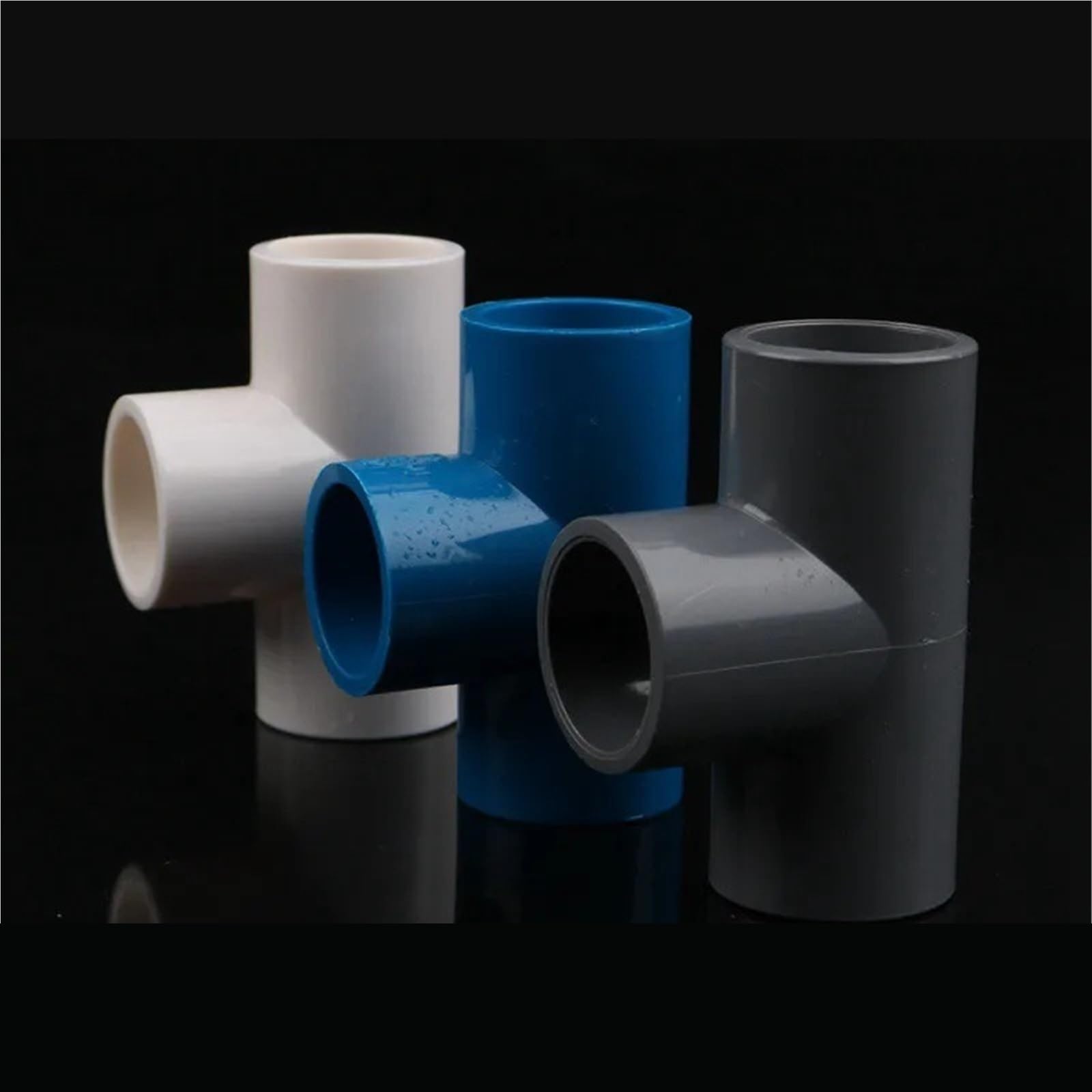 Conector rápido de manguera, conector tubería PVC en T 20~315 mm, adaptador juntas acoplamiento 3 vías forma for conexión agua jardín(Blue,250mm(1pcs))