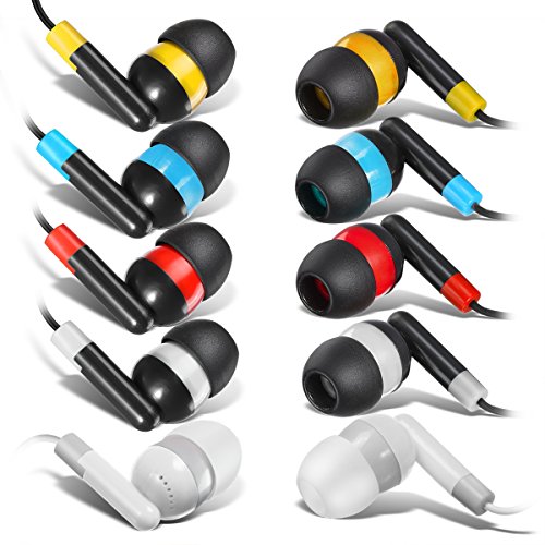Keewonda Bulk Earbuds Headphones Wholesale Earphones 100 Pack Disposable Ear Buds Bulk Multi Colored Headphones For School Classroom Students #TOP3