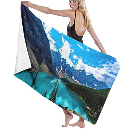 chillChur-DD Bath Towel Envoltura de Toallas de baño Rocky Mountains Prints Womens SPA Ducha y Envoltura Toallas Natación Albornoz Cubrir para Damas Niñas ^ 80X130 Cm
