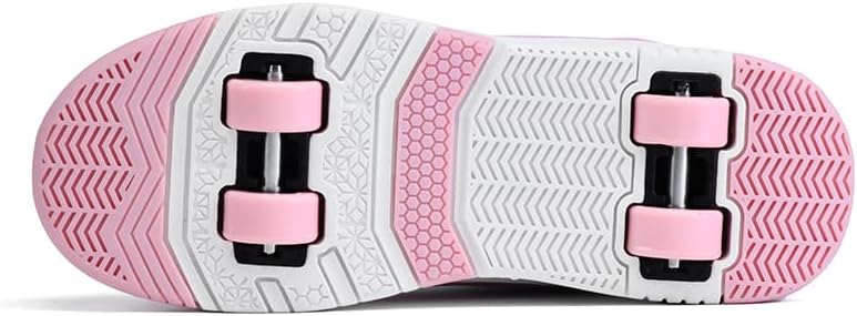 Children's Four-Wheeled Double-Row Roller Skates, lace-up Style, Available in Pink, Black, and White