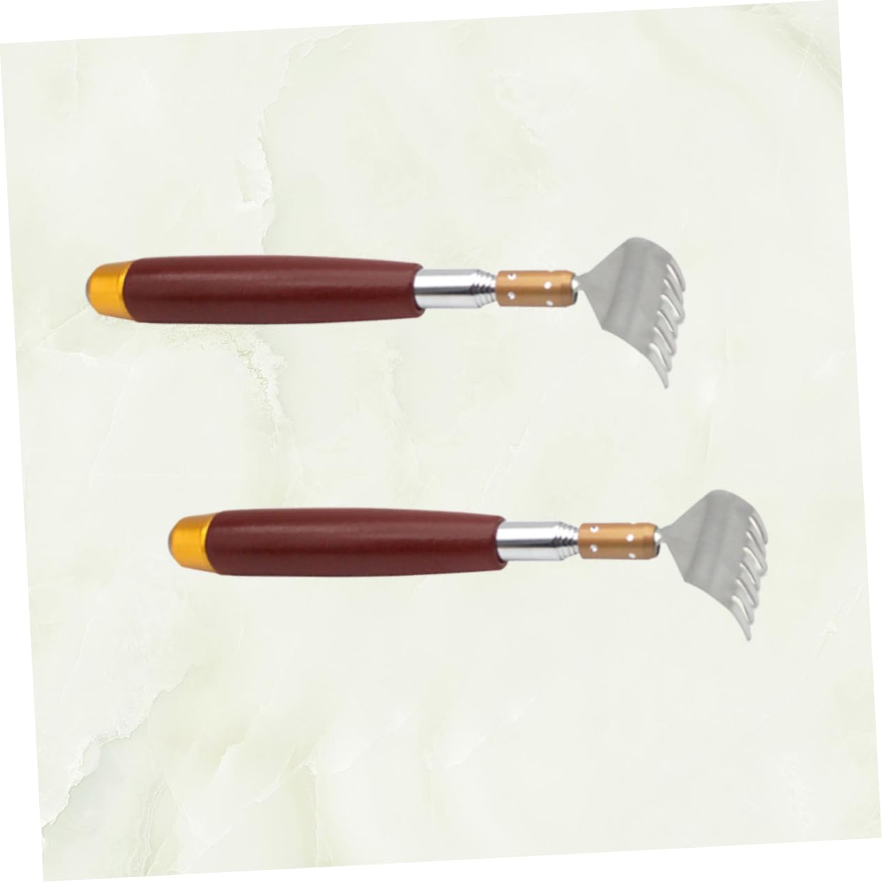 2 piezas de rascador de espalda elástico, rascador de espalda de mano, herramienta raspadora, rascador de acero inoxidable, herramientas para hombres, masajeador de cosquillas, hombre de madera
