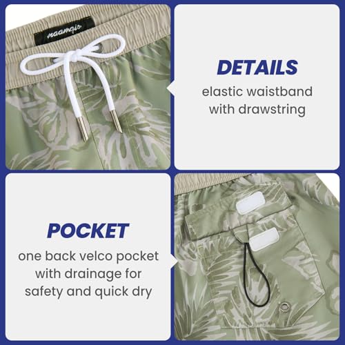 Image of maamgic Mens Boys Short 80s 90s Vintage Swim Trunks with Mesh Lining Quick Dry Swim Suits Board Shorts