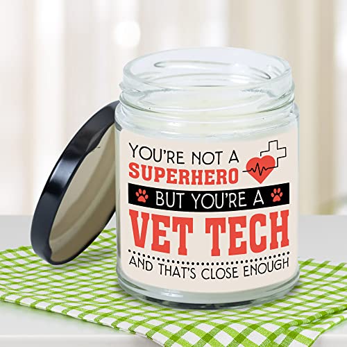 MEDROC Vet Tech Candle You're A Vet Tech Superhero Thank You Gift for Vet Tech Coworker Women Men, Birthday Christmas Gift for Vet Tech, Veterinary Technician Week Gift for Vet Tech Home Decor
